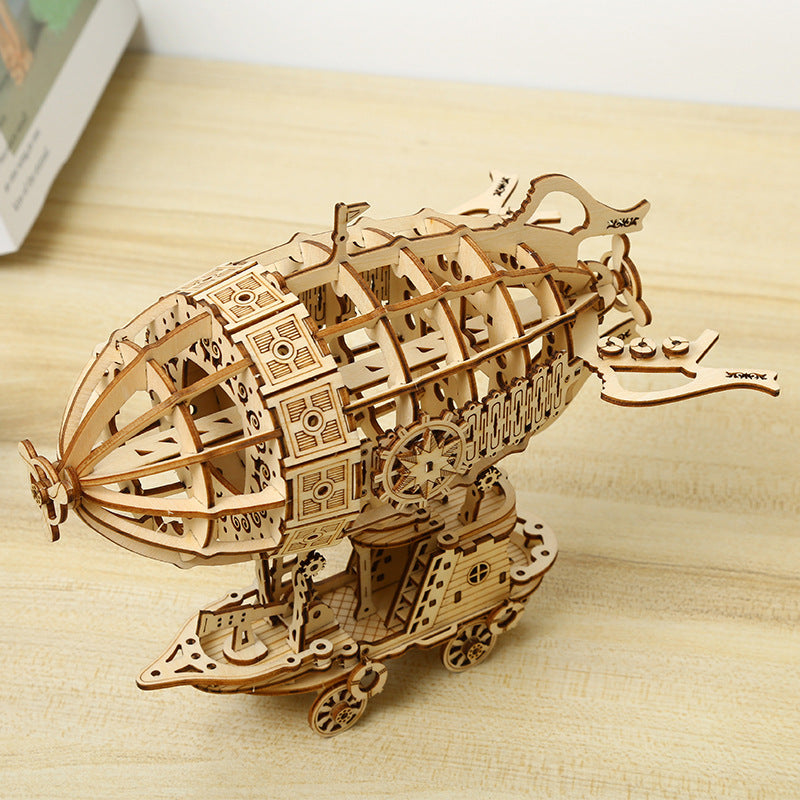 Wooden 3D Airship Assembly Puzzle