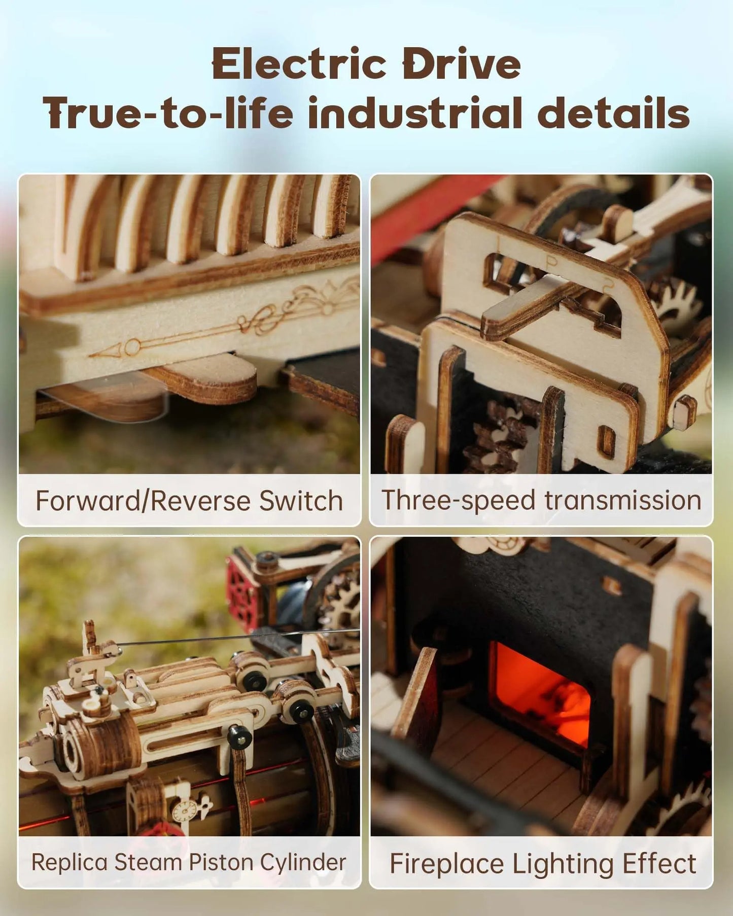 3D Wooden Puzzle Steam Engine