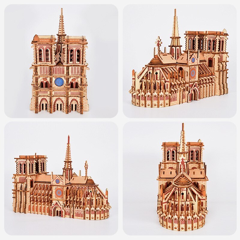 Famous Paris Notre Dame 3D Wooden Puzzle