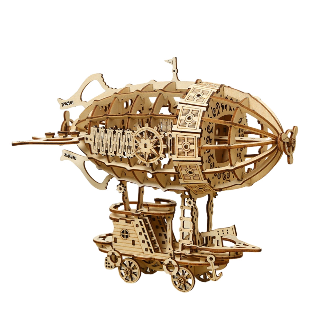 Wooden 3D Airship Assembly Puzzle