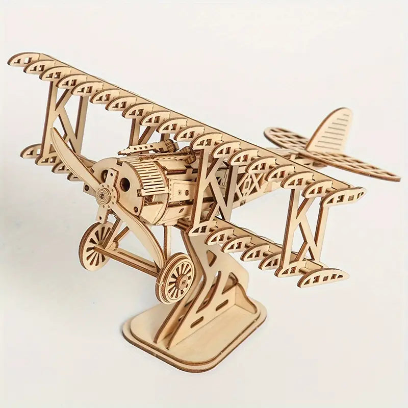 3D Wooden Biplane Puzzle