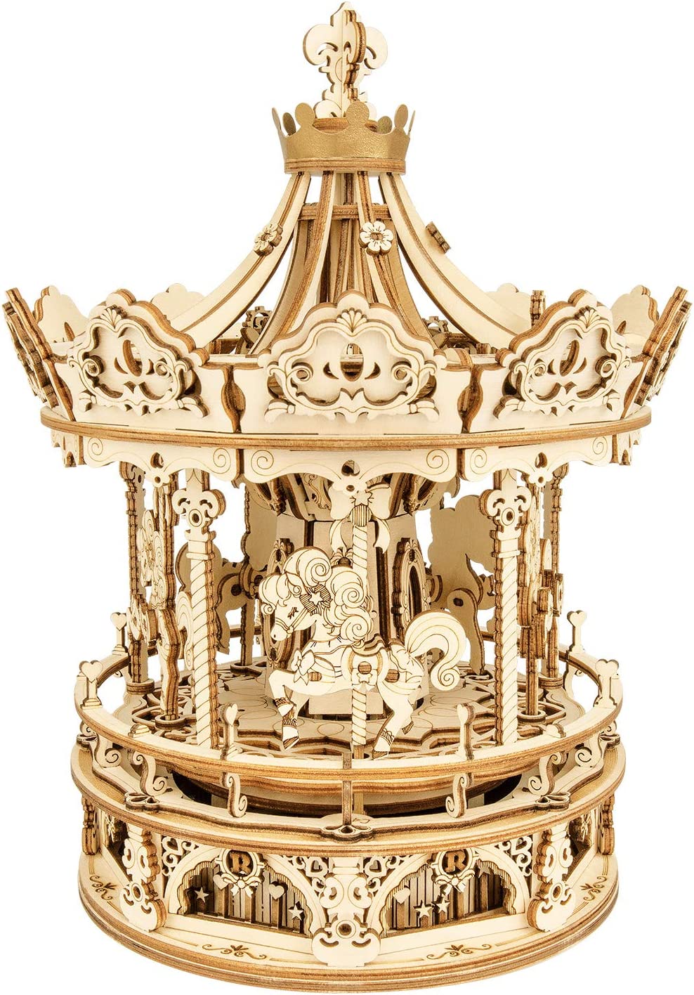 3D Wooden Rotating Music Box Puzzle Kit