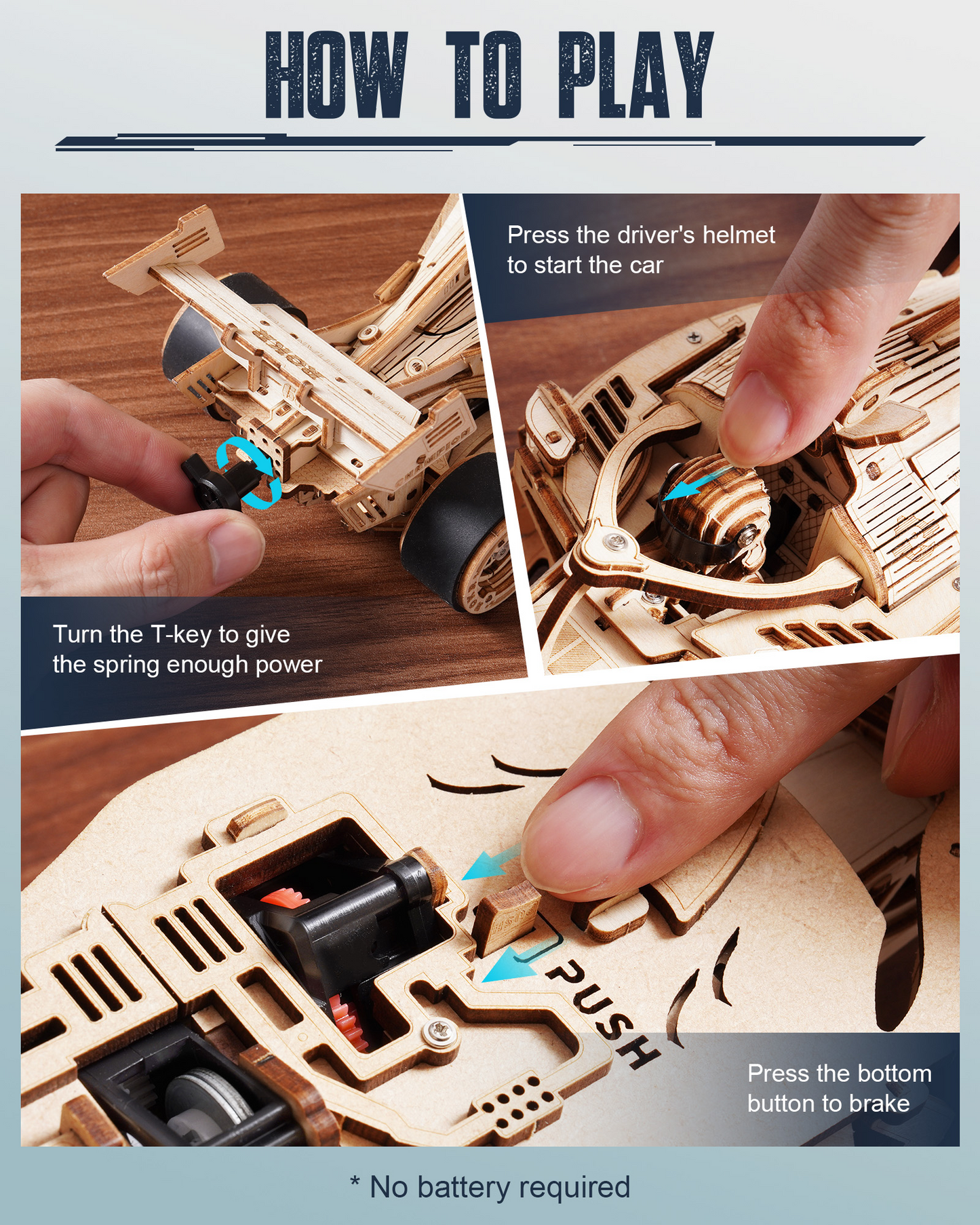 3D Wooden Formula Racing Car Puzzle for Adults
