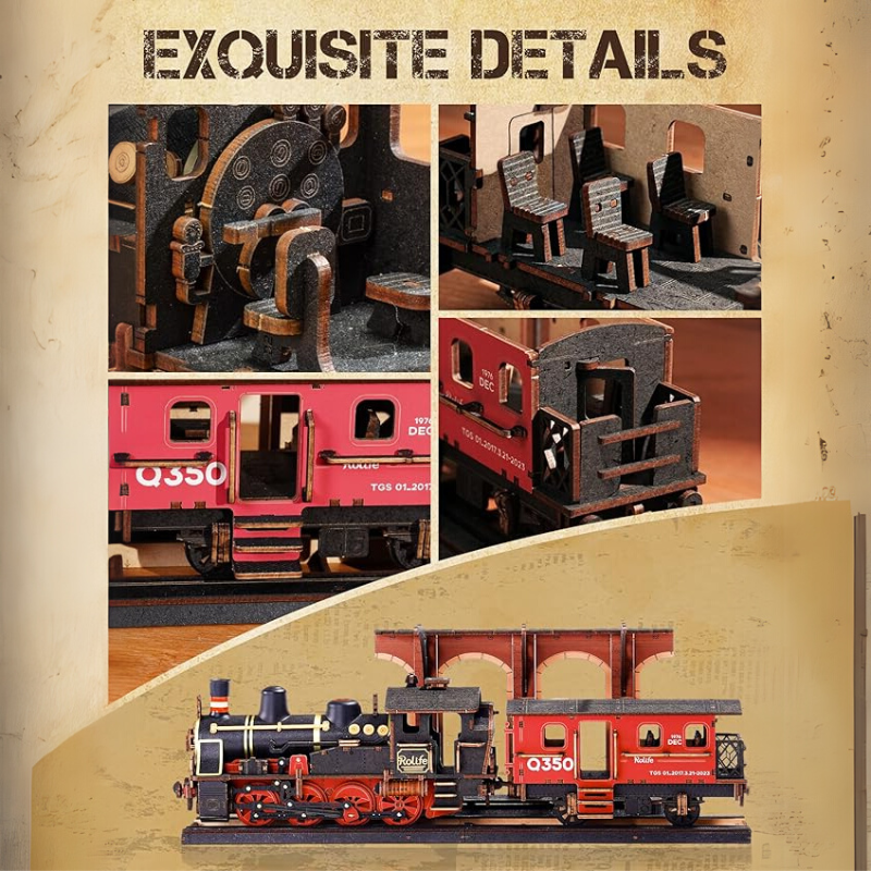 3D Wooden Puzzle Steam Train Journey