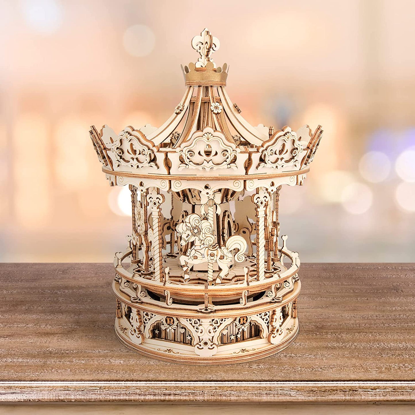 3D Wooden Rotating Music Box Puzzle Kit