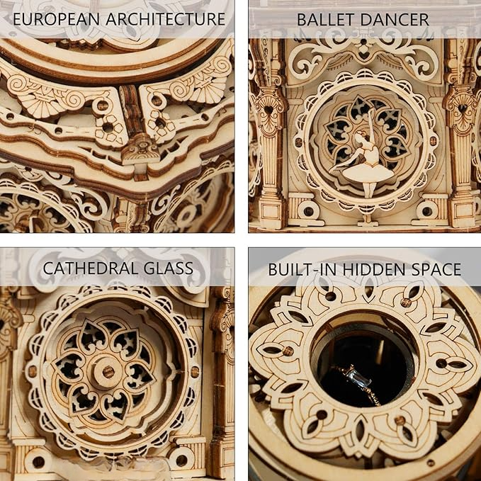 3D Wooden Puzzle Secret Garden DIY Mechanical Music Box