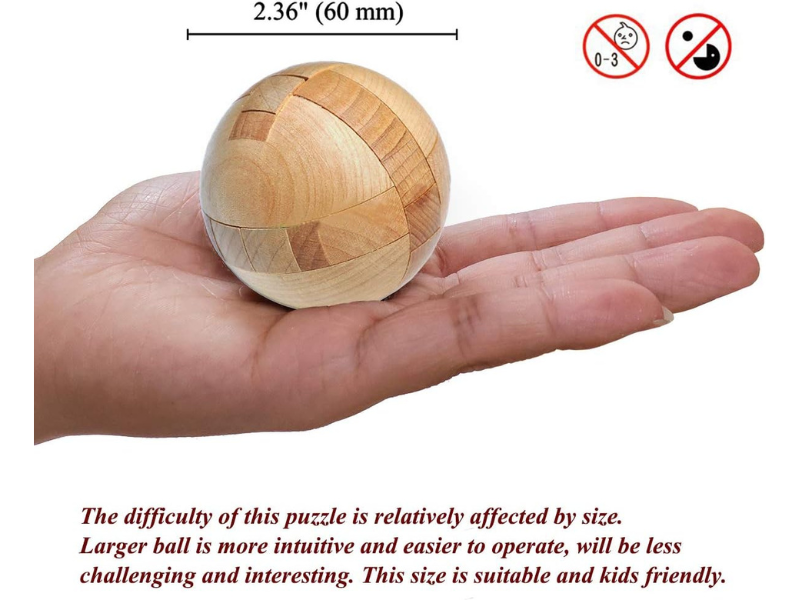 3D Wooden Puzzle Magic Sphere Brain Teaser for Adults