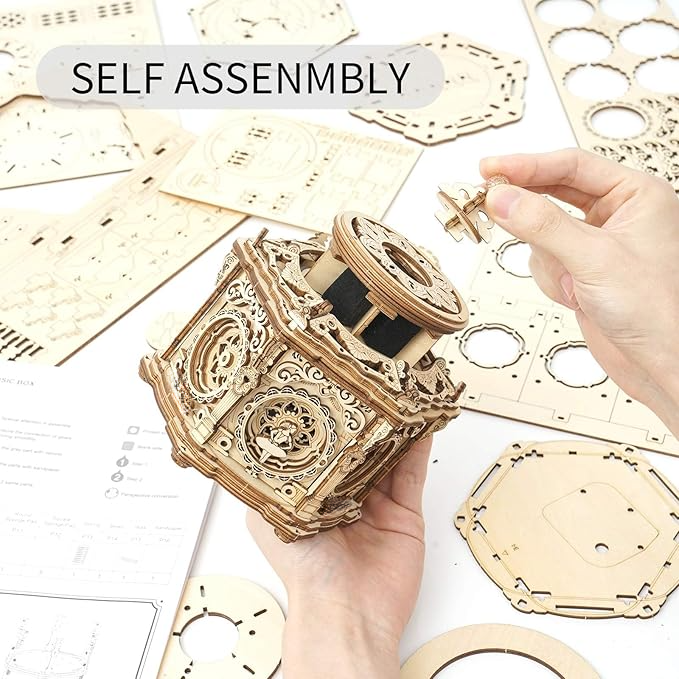 3D Wooden Puzzle Secret Garden DIY Mechanical Music Box