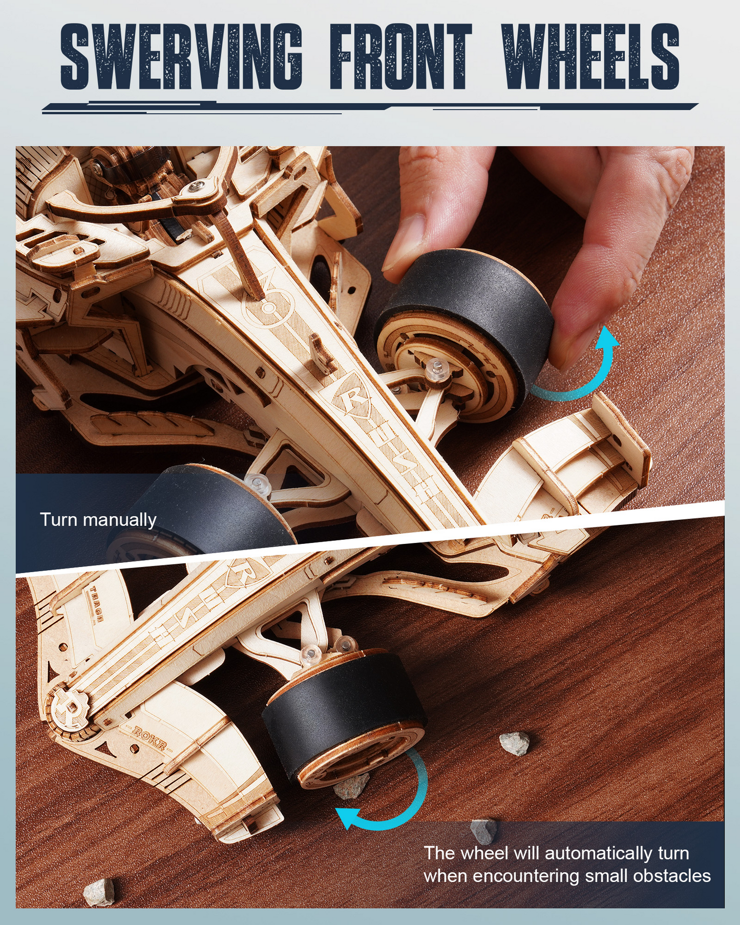 3D Wooden Formula Racing Car Puzzle for Adults