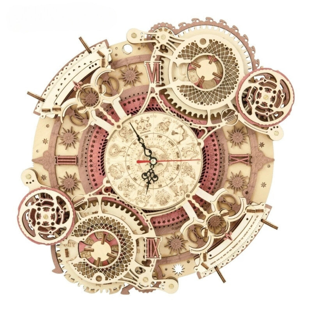Zodiac Wooden Clock Puzzle Kit: 3D Wooden Puzzles for Adults