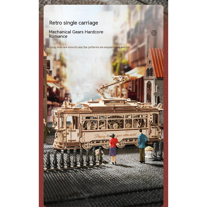3D Wooden Puzzle Classic City Tram