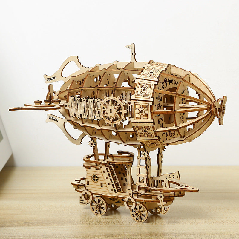 Wooden 3D Airship Assembly Puzzle