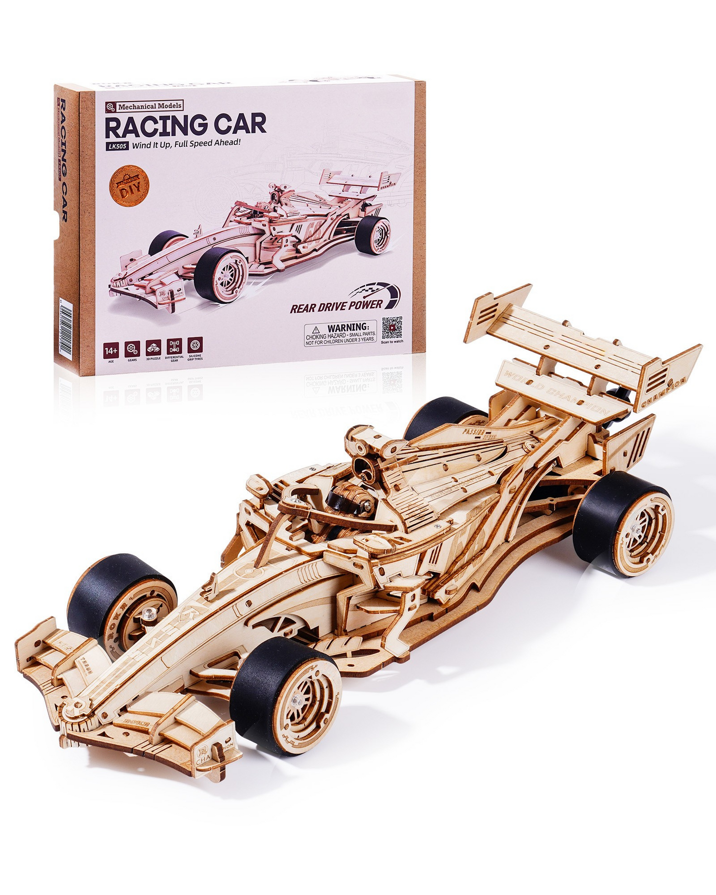 3D Wooden Formula Racing Car Puzzle for Adults