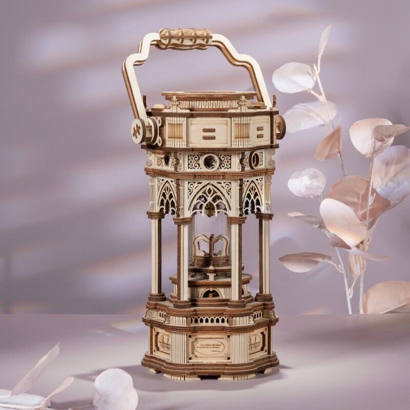 3D Wooden Music Box Puzzle | Victorian Lantern with LED Light