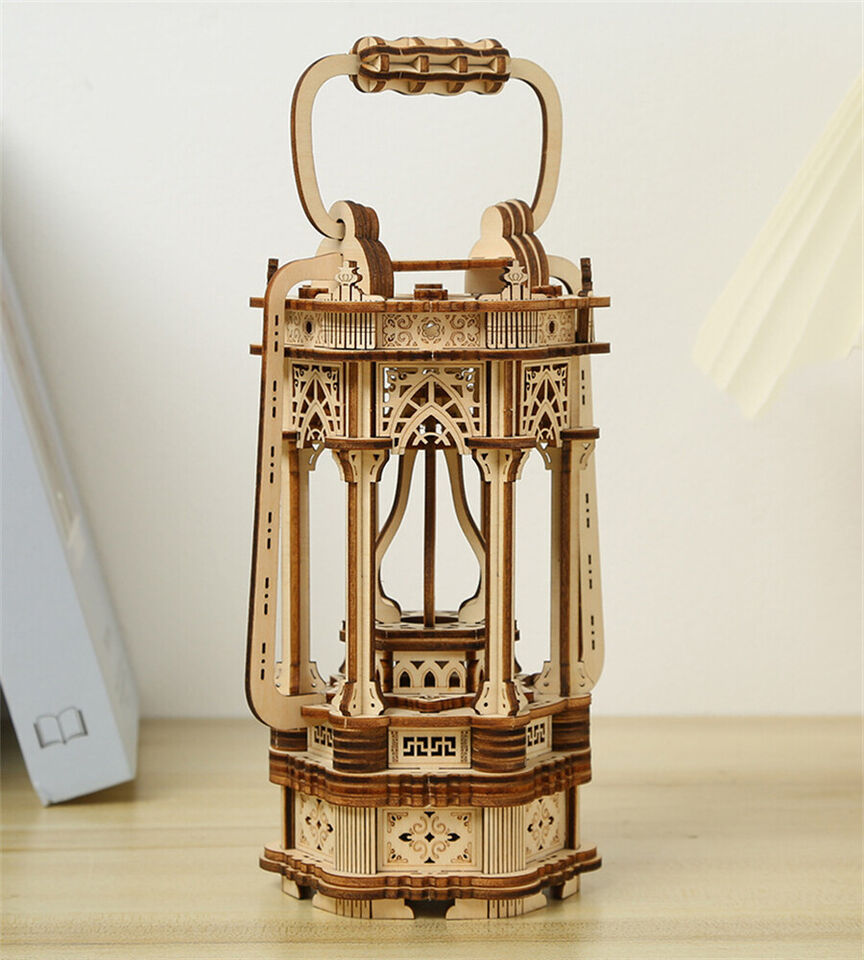 3D Wooden Music Box Puzzle | Victorian Lantern with LED Light