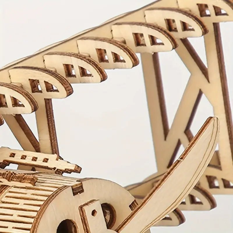 3D Wooden Biplane Puzzle