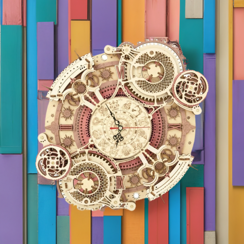 Zodiac Wooden Clock Puzzle Kit: 3D Wooden Puzzles for Adults
