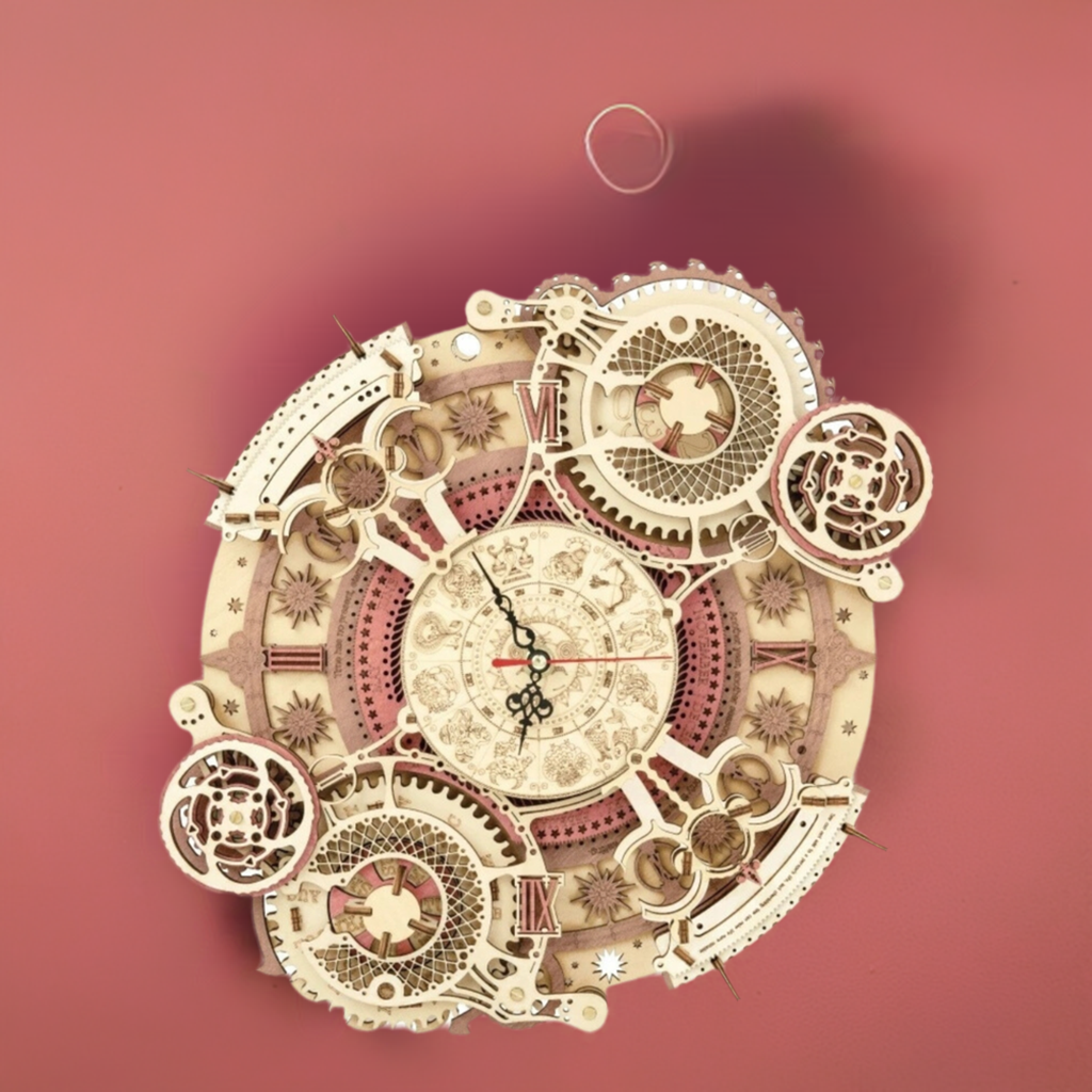 Zodiac Wooden Clock Puzzle Kit: 3D Wooden Puzzles for Adults