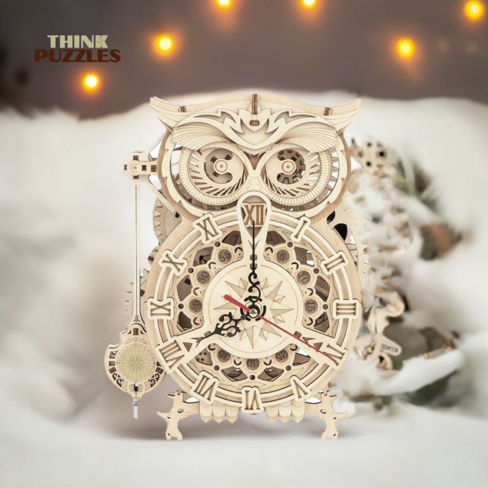 3D Wooden Owl Clock Puzzle – A Creative Gift & Home Décor for Adults