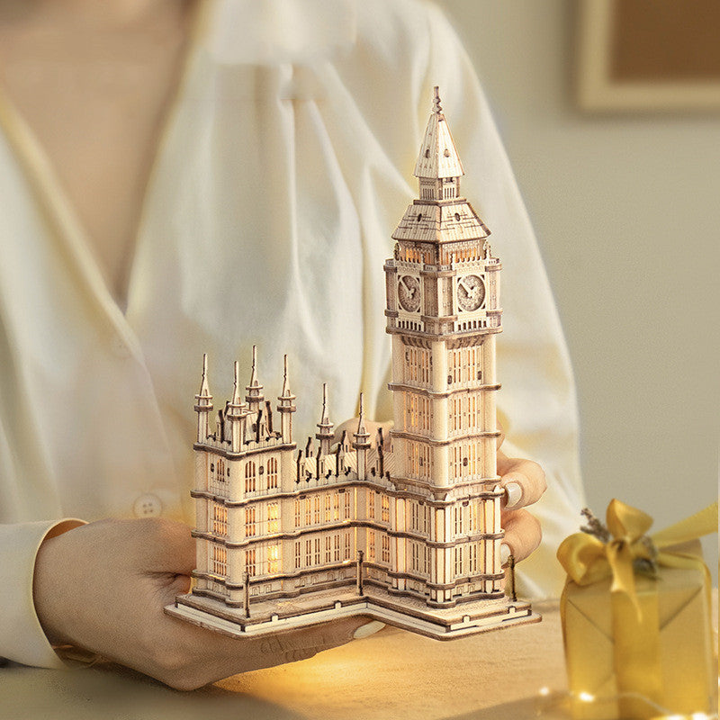 3D Wooden Tower Bridge And Big Ben Puzzle With Lights