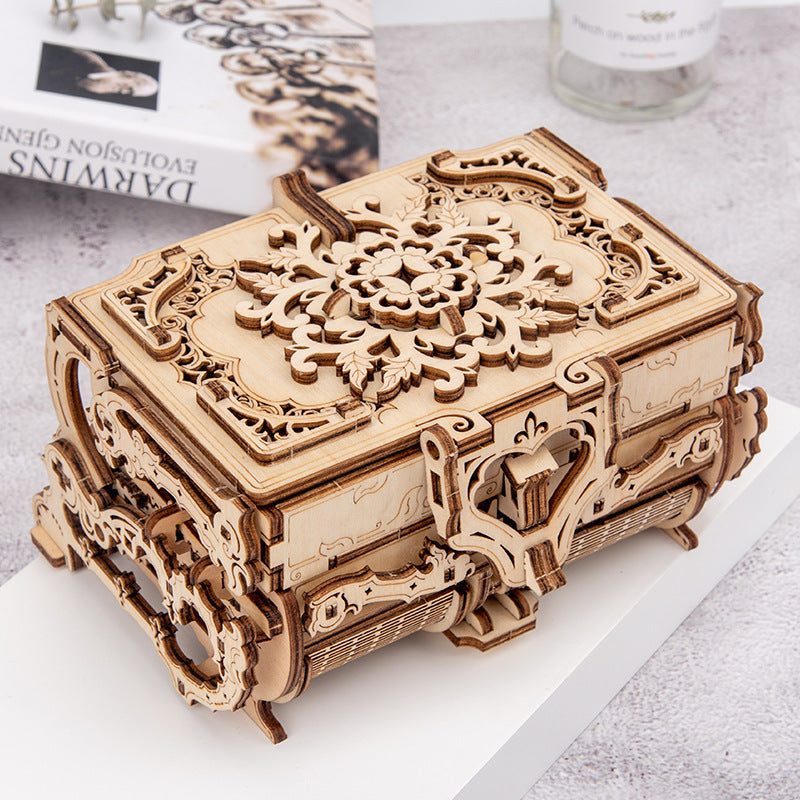 3D Wooden Hand Assembled Antique Jewelry Box Puzzle