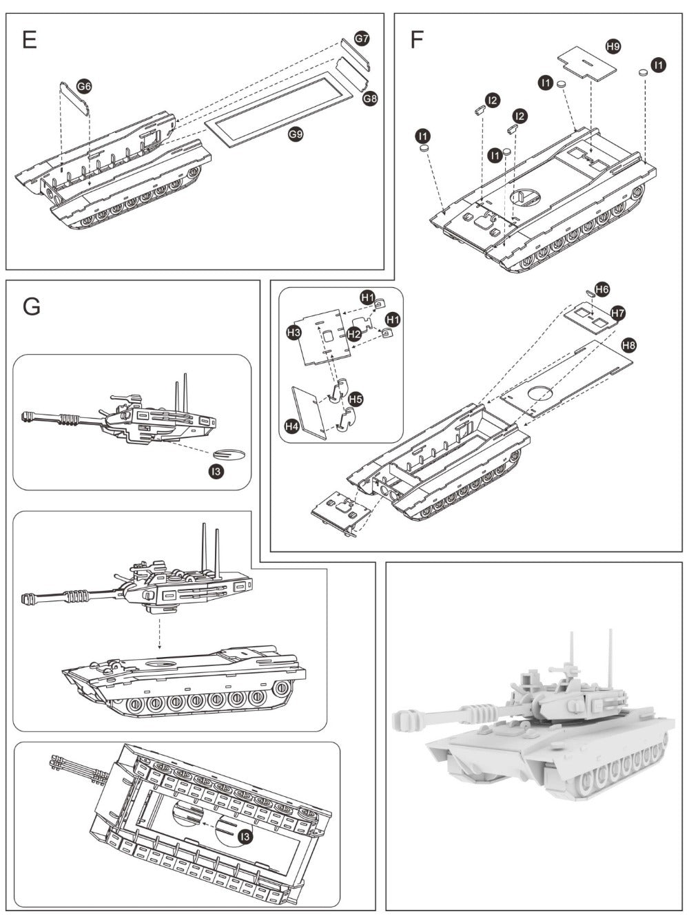 M1 Battle Tank 3D Wooden Puzzle