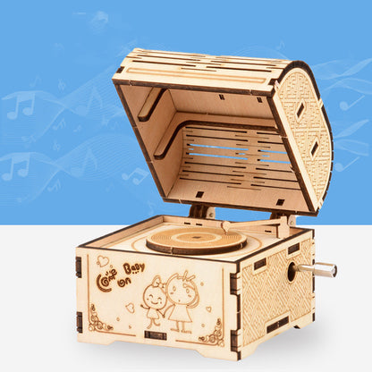 Hand Crank Music Box 3D Wooden Puzzle