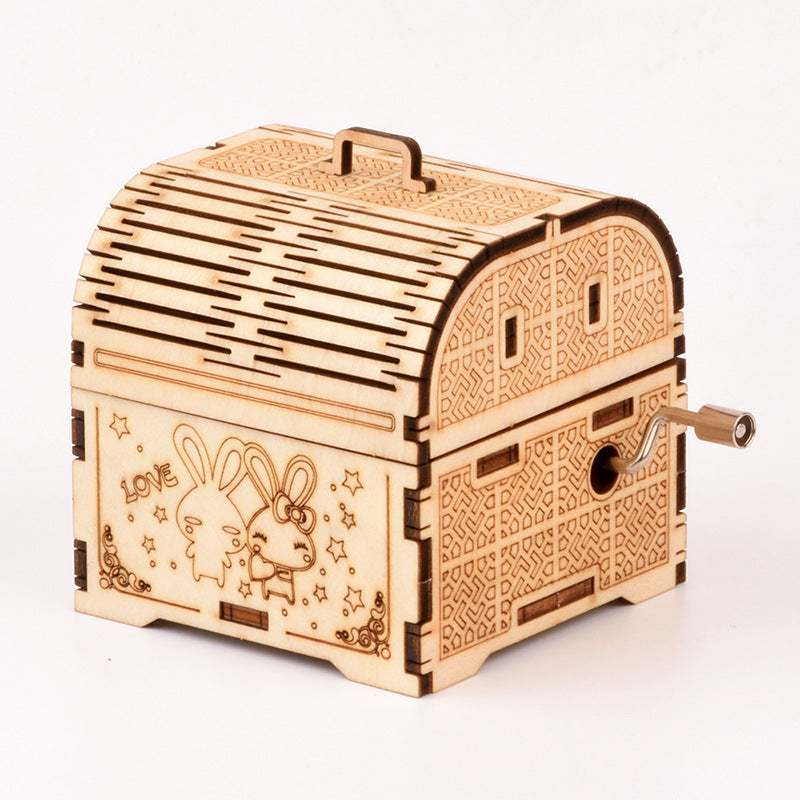 Hand Crank Music Box 3D Wooden Puzzle