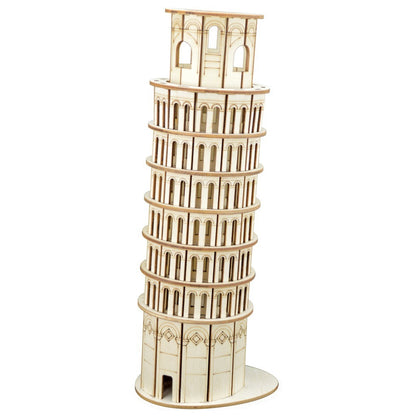 Three-Dimensional Wooden Puzzle of Leaning Tower of Pisa