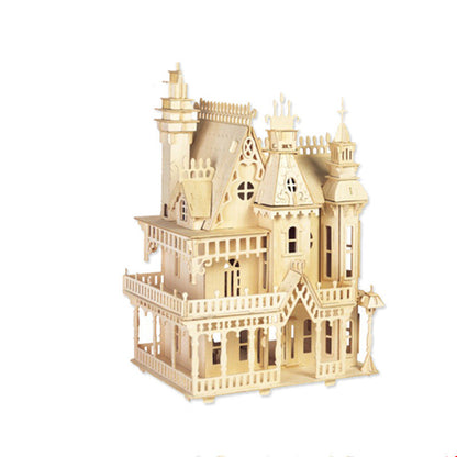 DIY 3D Wooden House Construction Model