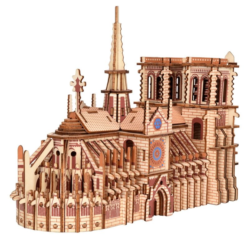 Famous Paris Notre Dame 3D Wooden Puzzle Kit