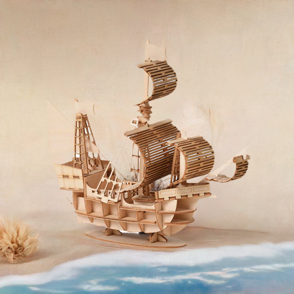 3D Wooden DIY Sailing Ship Laser-Cut Puzzle
