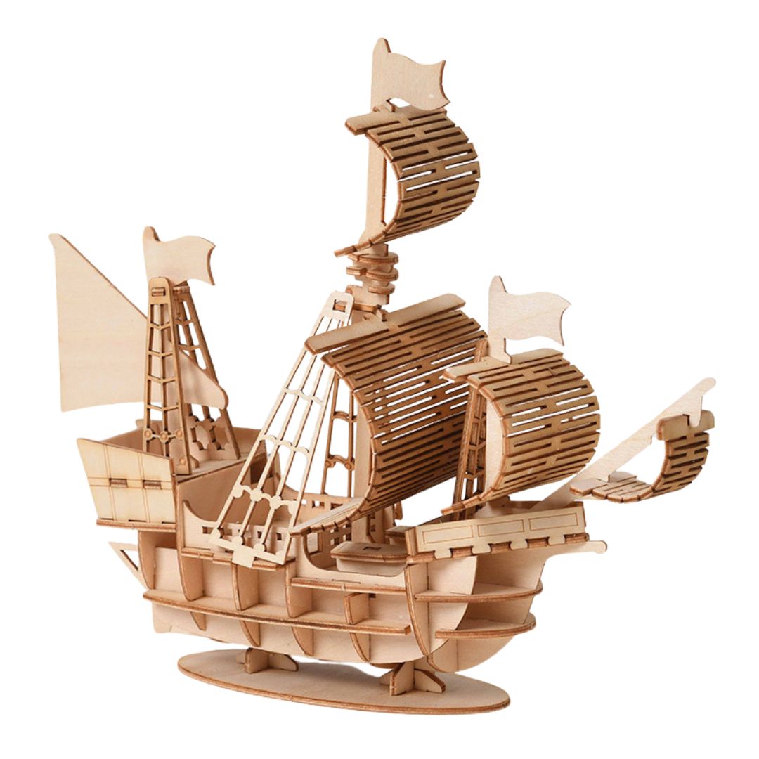 3D Wooden Laser Cut DIY Sailing Ship Puzzle