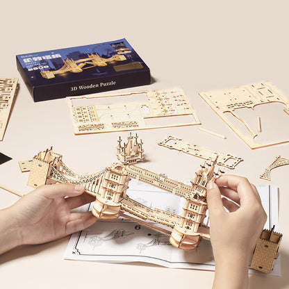 3D Wooden Tower Bridge And Big Ben Puzzle With Lights