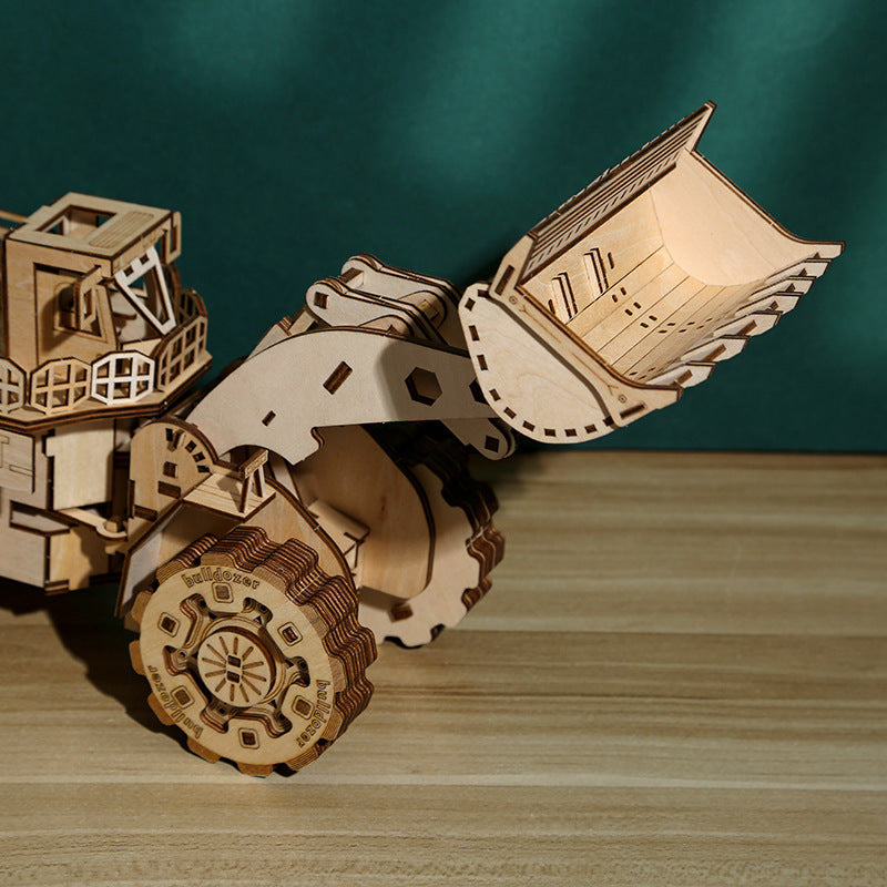 3D Wooden Forklift Bulldozer Puzzle