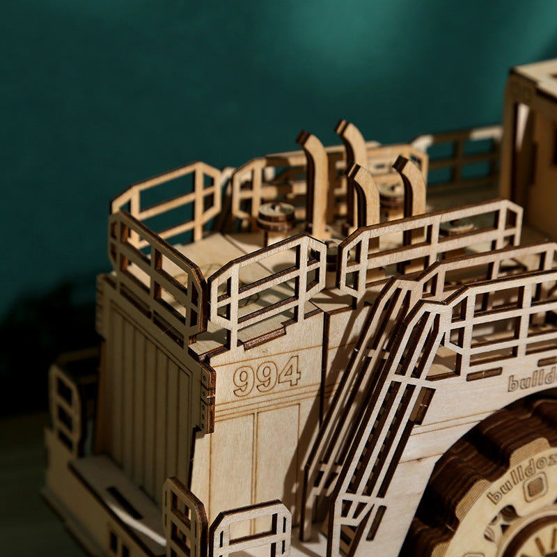 3D Wooden Forklift Bulldozer Puzzle