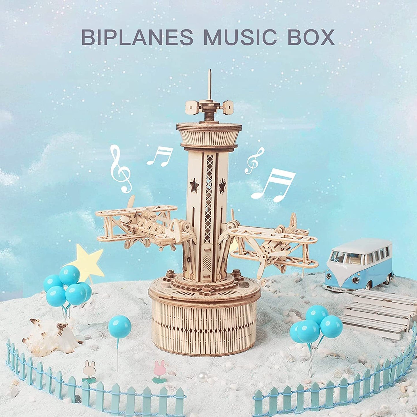 Airplane Control Tower Model with Soothing Melody 3D Wooden Puzzle - Control Tower