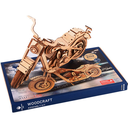 Wooden Puzzle Three-dimensional Simulation Motorcycle Model