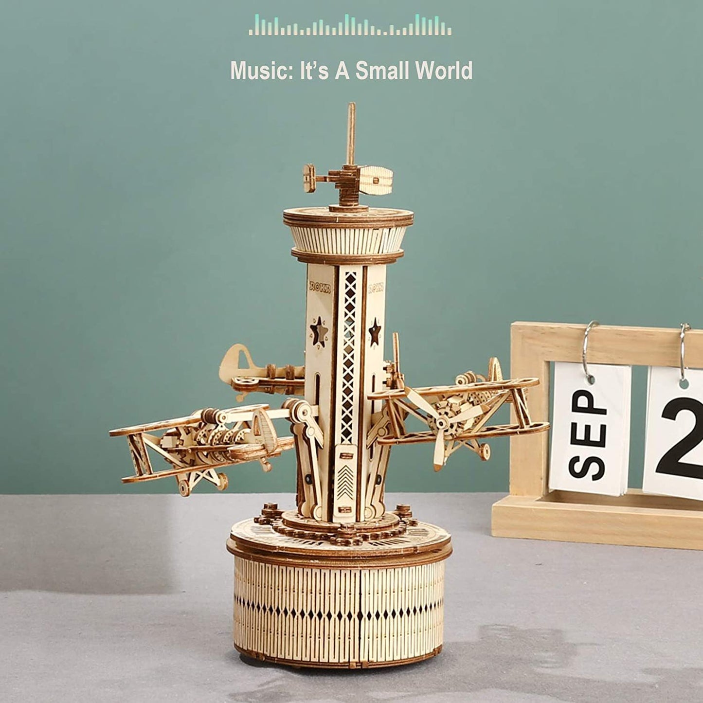 Airplane Control Tower Model with Soothing Melody 3D Wooden Puzzle - Control Tower