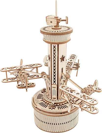 Airplane Control Tower Model with Soothing Melody 3D Wooden Puzzle - Control Tower