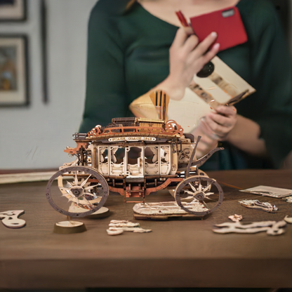 Stagecoach Wooden Music Box 3D Puzzle