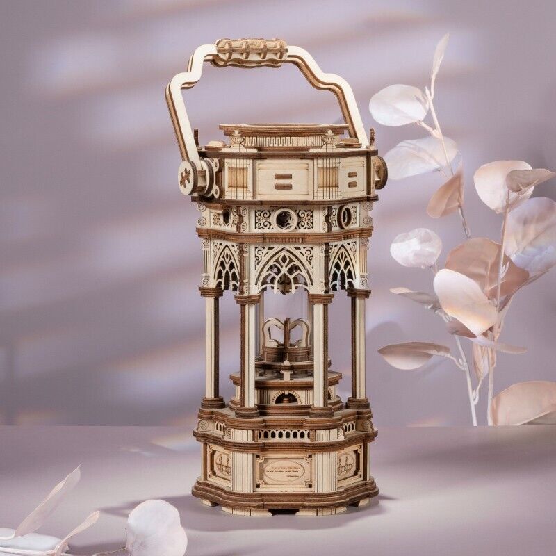 3D Wooden Puzzle Music Box | Victorian Lantern with LED light