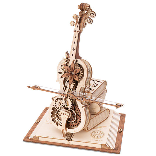 Magic Cello Mechanical Music Box 3D Wooden Puzzle