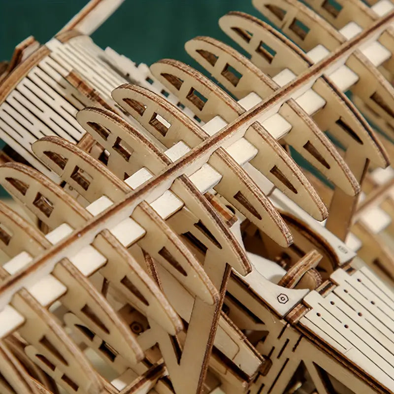 3D Wooden Two-Wing Aircraft Puzzle