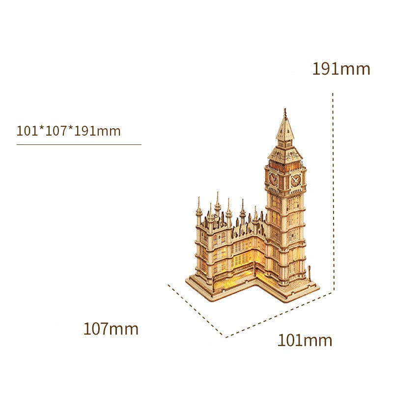 3D Wooden Tower Bridge And Big Ben Puzzle With Lights