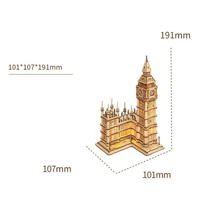 3D Wooden Tower Bridge And Big Ben Puzzle With Lights