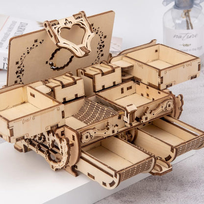 3D Wooden Hand Assembled Antique Jewelry Box Puzzle