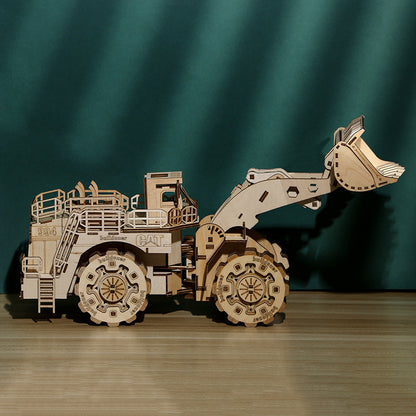 3D Wooden Forklift Bulldozer Puzzle