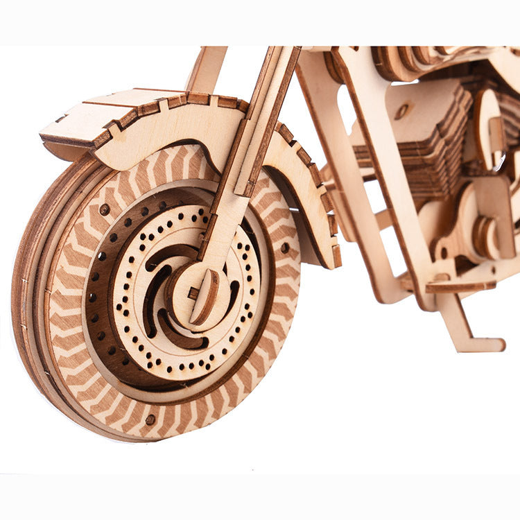 Wooden Puzzle Three-dimensional Simulation Motorcycle Model