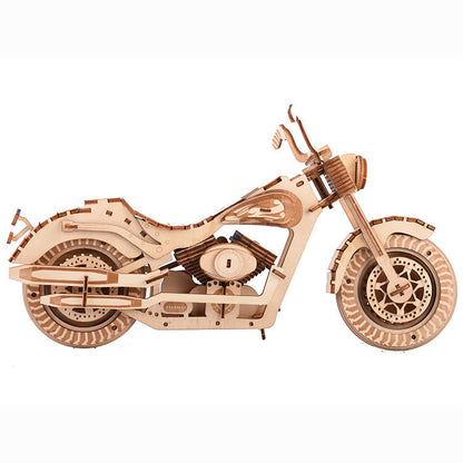 Wooden Puzzle Three-dimensional Simulation Motorcycle Model